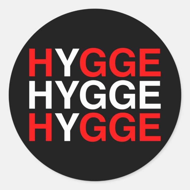 Sticker Rond Drapeau danois HYGGE (Devant)