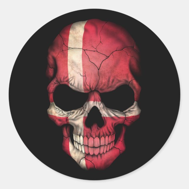 Sticker Rond Drapeau danois personnalisable (Devant)