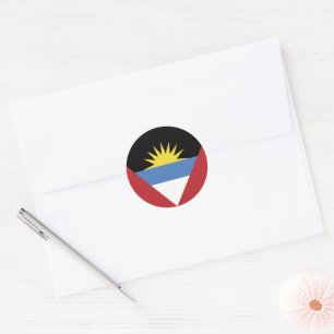 Sticker Rond Drapeau d'Antigua-et-Barbuda