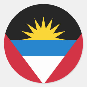 Sticker Rond Drapeau d'Antigua-et-Barbuda, Antiguan-Barbuda