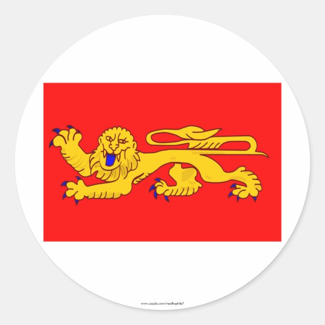 Sticker Rond Drapeau d'Aquitaine (Devant)