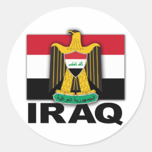 Sticker Rond Drapeau d'armoiries de l'Iraq