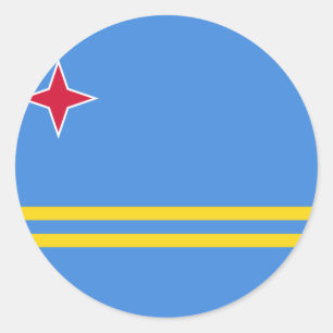 Sticker Rond Drapeau d'Aruba