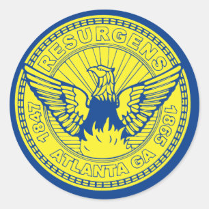 Sticker Rond Drapeau d'Atlanta, Géorgie
