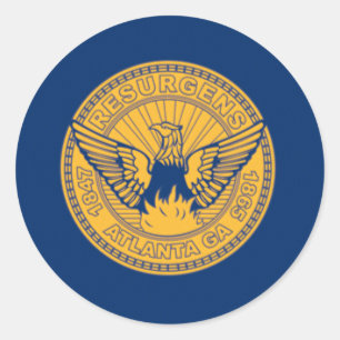 Sticker Rond Drapeau d'Atlanta, Géorgie