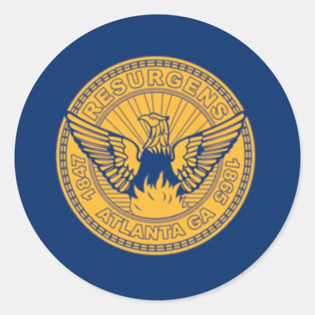 Sticker Rond Drapeau d'Atlanta, Géorgie (Devant)