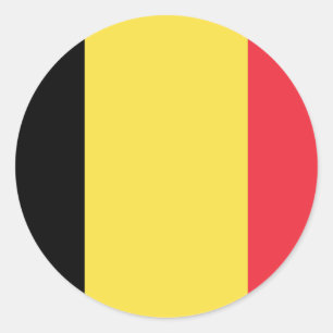 Sticker Rond Drapeau d'autocollant de la Belgique