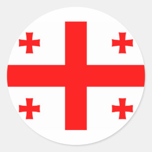 Sticker Rond Drapeau d'autocollant de la Géorgie (pays)