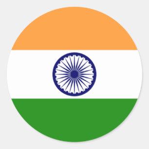 Sticker Rond Drapeau d'autocollant de l'Inde