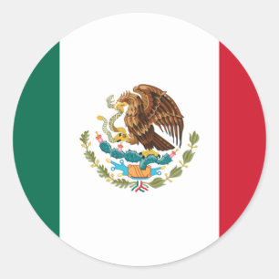 Sticker Rond Drapeau d'autocollant du Mexique