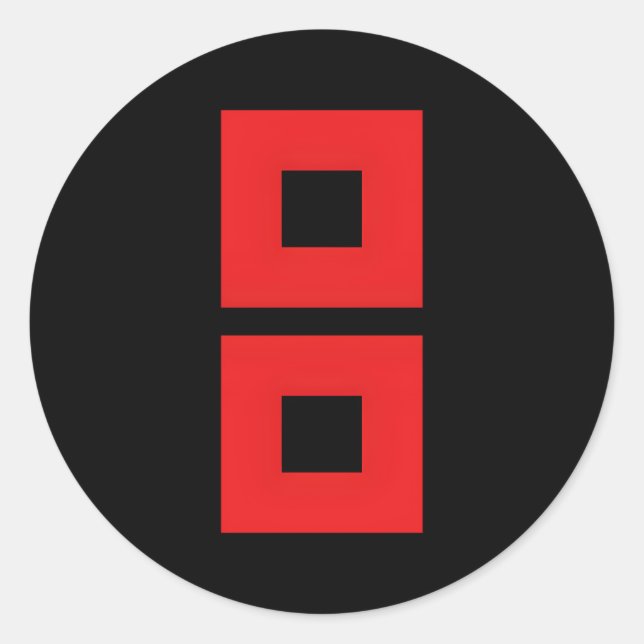 Sticker Rond Drapeau d'avertissement d'ouragan (Devant)