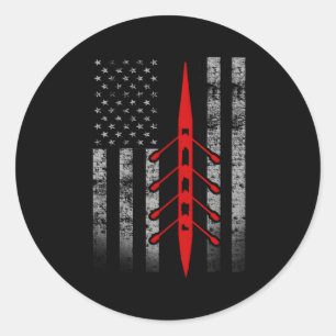 Sticker Rond Drapeau d'aviron Drapeau d'aviron