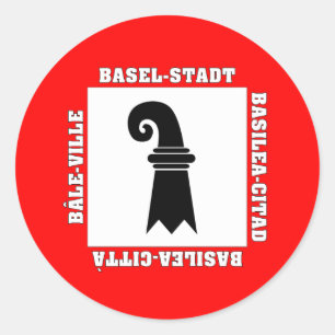 Sticker Rond Drapeau de Bâle Stadt Suisse