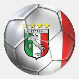 Sticker Rond Drapeau de ballon de football de l'Italie Forza