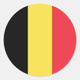 Sticker Rond Drapeau de Belgique