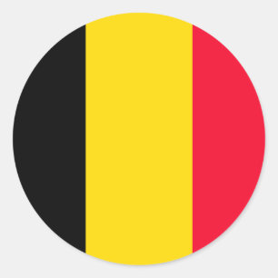 Sticker Rond Drapeau de Belgique