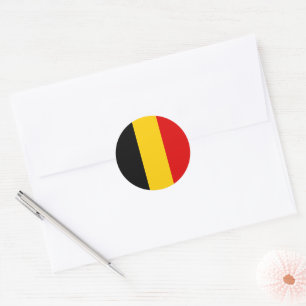 Sticker Rond Drapeau de Belgique