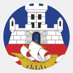 Sticker Rond Drapeau de Belgrade