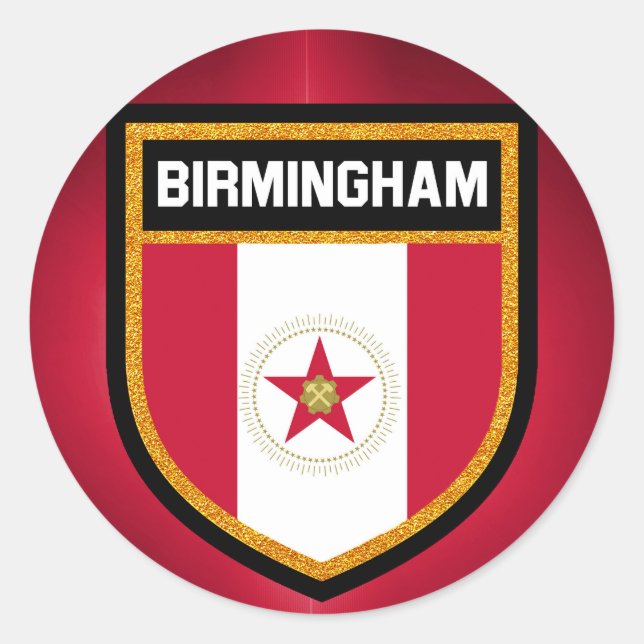 Sticker Rond Drapeau de Birmingham (Devant)