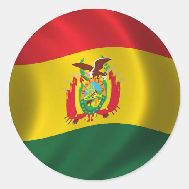 Sticker Rond Drapeau de Bolivie (Devant)
