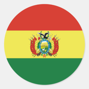 Sticker Rond Drapeau de Bolivie