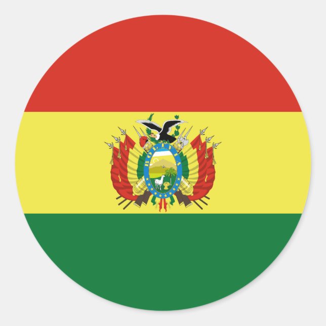 Sticker Rond Drapeau de Bolivie (Devant)