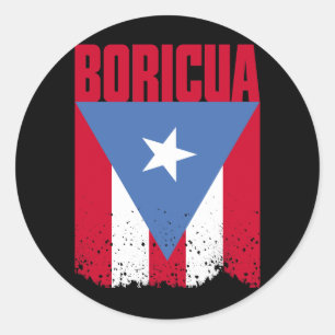Sticker Rond Drapeau de Boricua