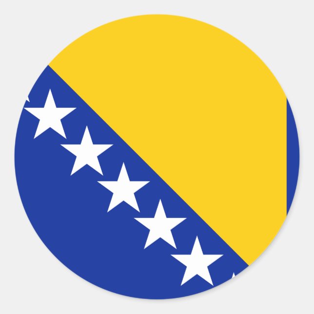 Sticker Rond Drapeau de Bosnie-Herzégovine (Devant)