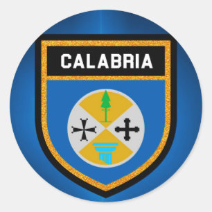 Sticker Rond Drapeau de Calabre