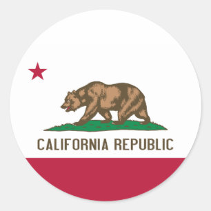 Sticker Rond Drapeau de Californie