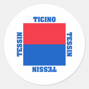 Sticker Rond Drapeau de canton de Tessin Suisse