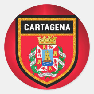 Sticker Rond Drapeau de Carthagène