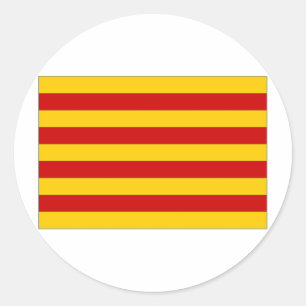 Sticker Rond Drapeau de Catalogne
