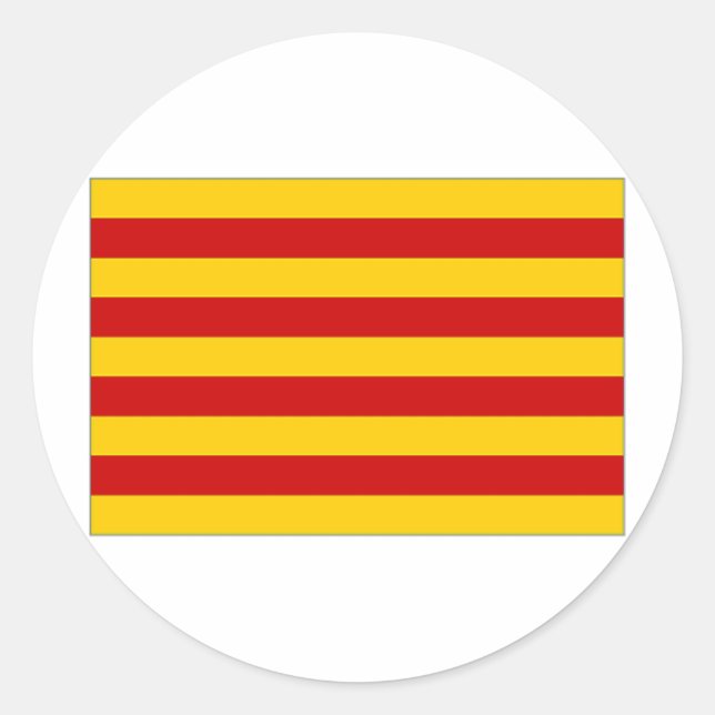 Sticker Rond Drapeau de Catalogne (Devant)