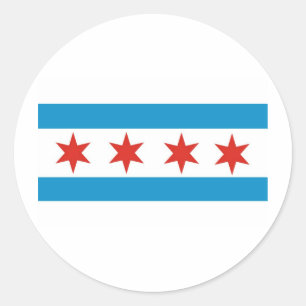 Sticker Rond drapeau de chicago