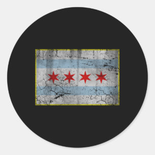 Sticker Rond Drapeau de Chicago