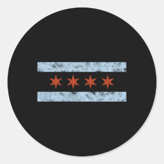 Sticker Rond Drapeau de Chicago