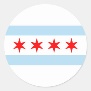 Sticker Rond Drapeau de Chicago