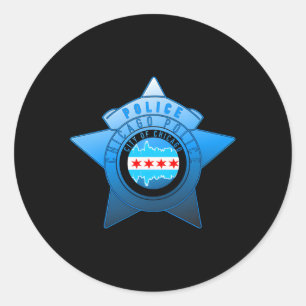 Sticker Rond Drapeau De Chicago Police Cpd Chicago Et Insigne D