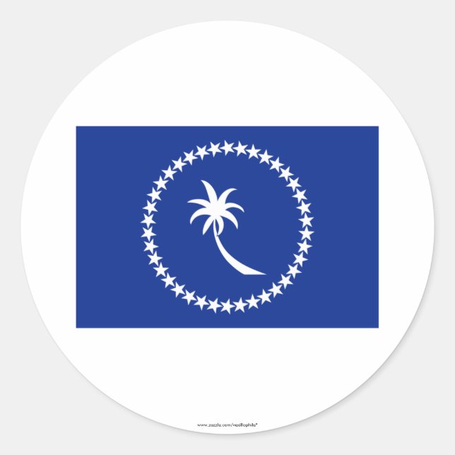 Sticker Rond Drapeau de Chuuk (Devant)