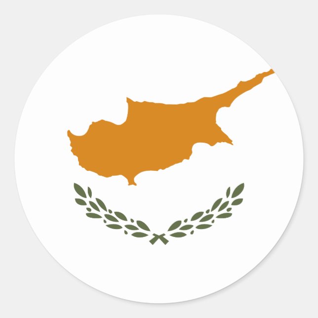 Sticker Rond Drapeau de Chypre (Devant)