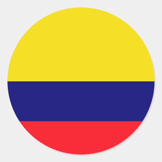 Sticker Rond Drapeau de Colombie (Devant)