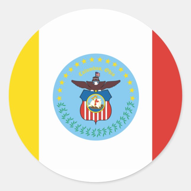 Sticker Rond Drapeau de Columbus, Ohio (Devant)