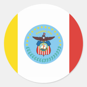 Sticker Rond Drapeau de Columbus, Ohio