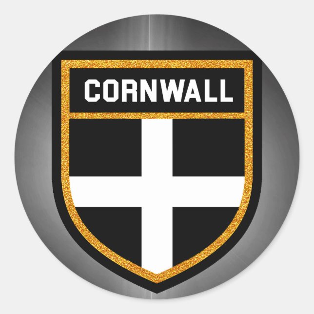 Sticker Rond Drapeau de Cornwall (Devant)