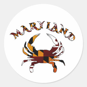 Sticker Rond Drapeau de crabe du Maryland