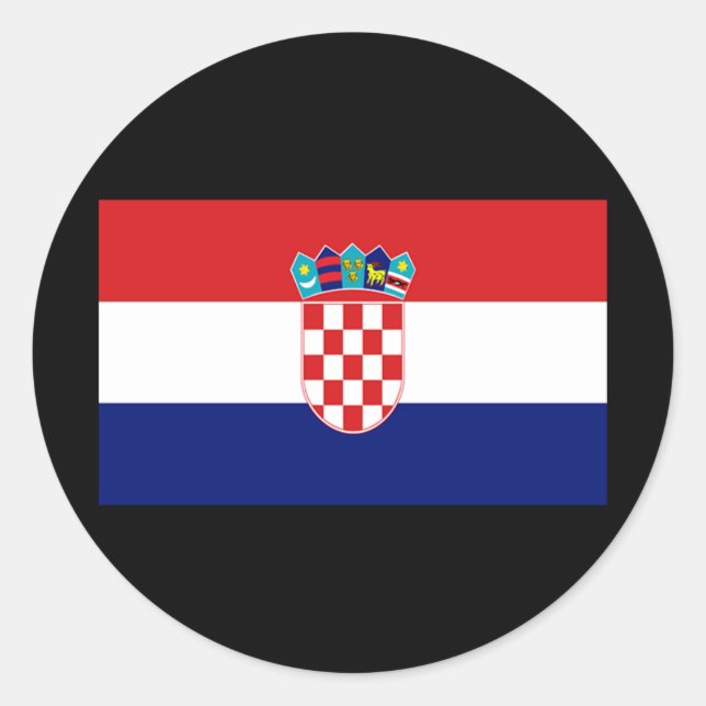 Sticker Rond Drapeau de Croatie (Devant)
