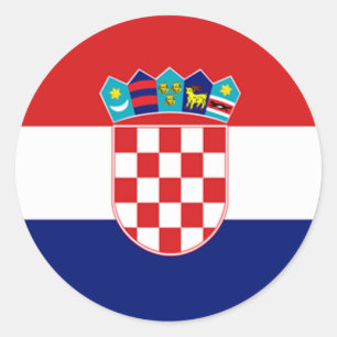 Sticker Rond Drapeau de Croatie