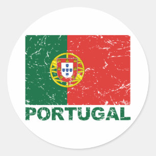 Sticker Rond Drapeau de cru du Portugal