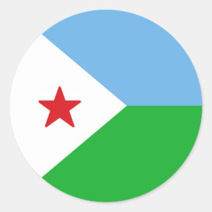 Sticker Rond Drapeau de Djibouti